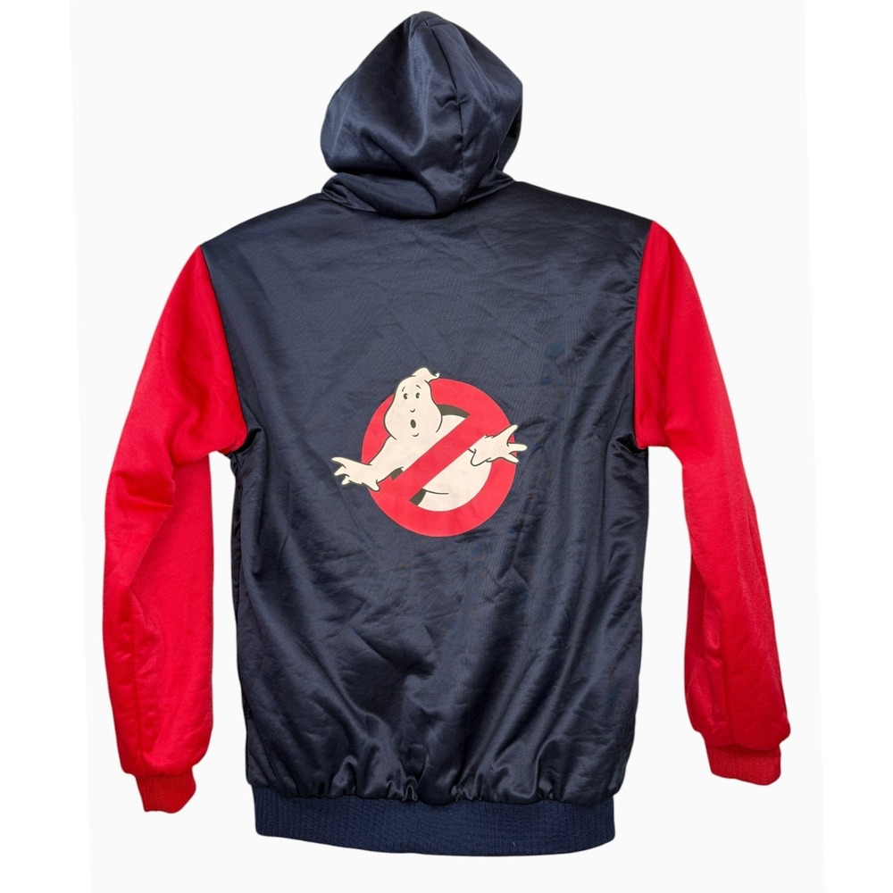 Ghostbusters Men's XL Navy Red Sherpa Lined Zip Hoodie Jacket Logo Graphic